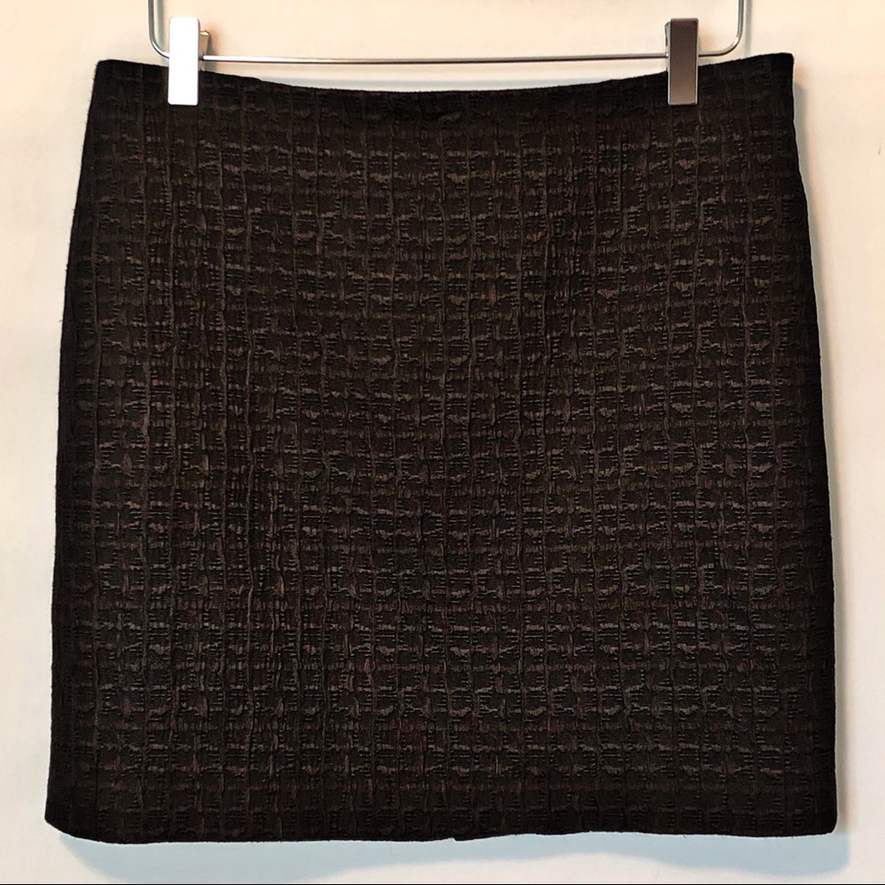 Kenneth Cole Chocolate Brown Textured Skirt